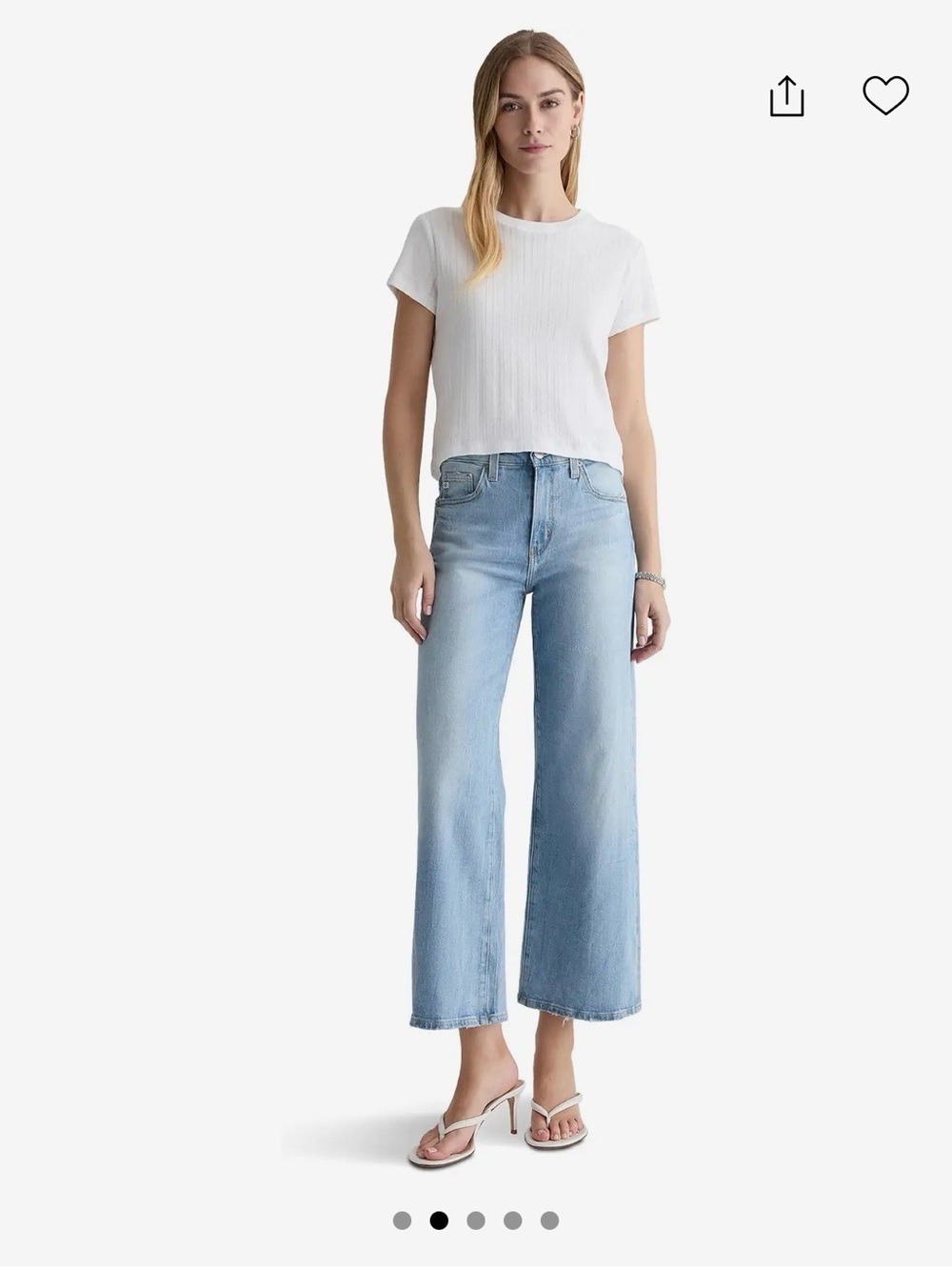 AG Adriano Goldschmied womens sauce wide leg crop jeans size 32